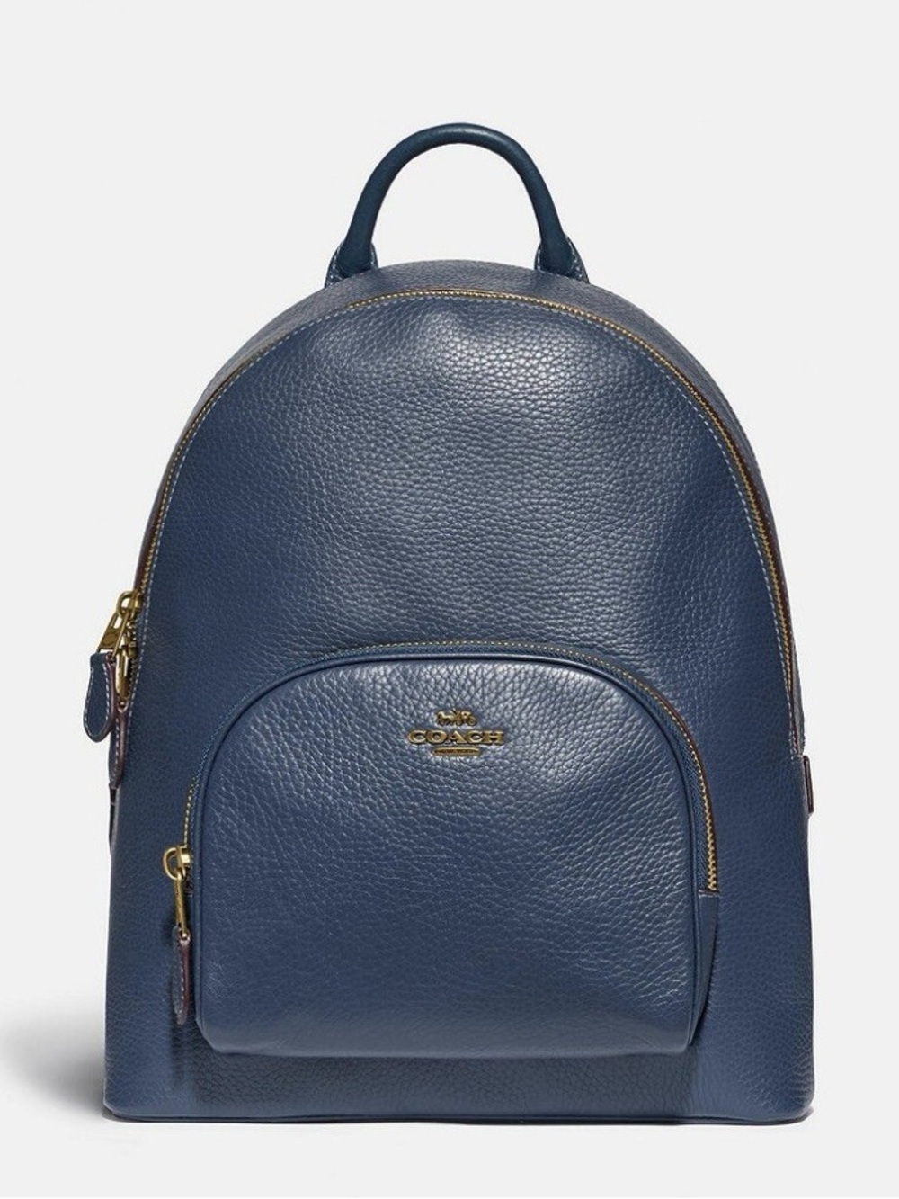 Coach Carrie Backpack Dark denim Brass Hardware Medium.